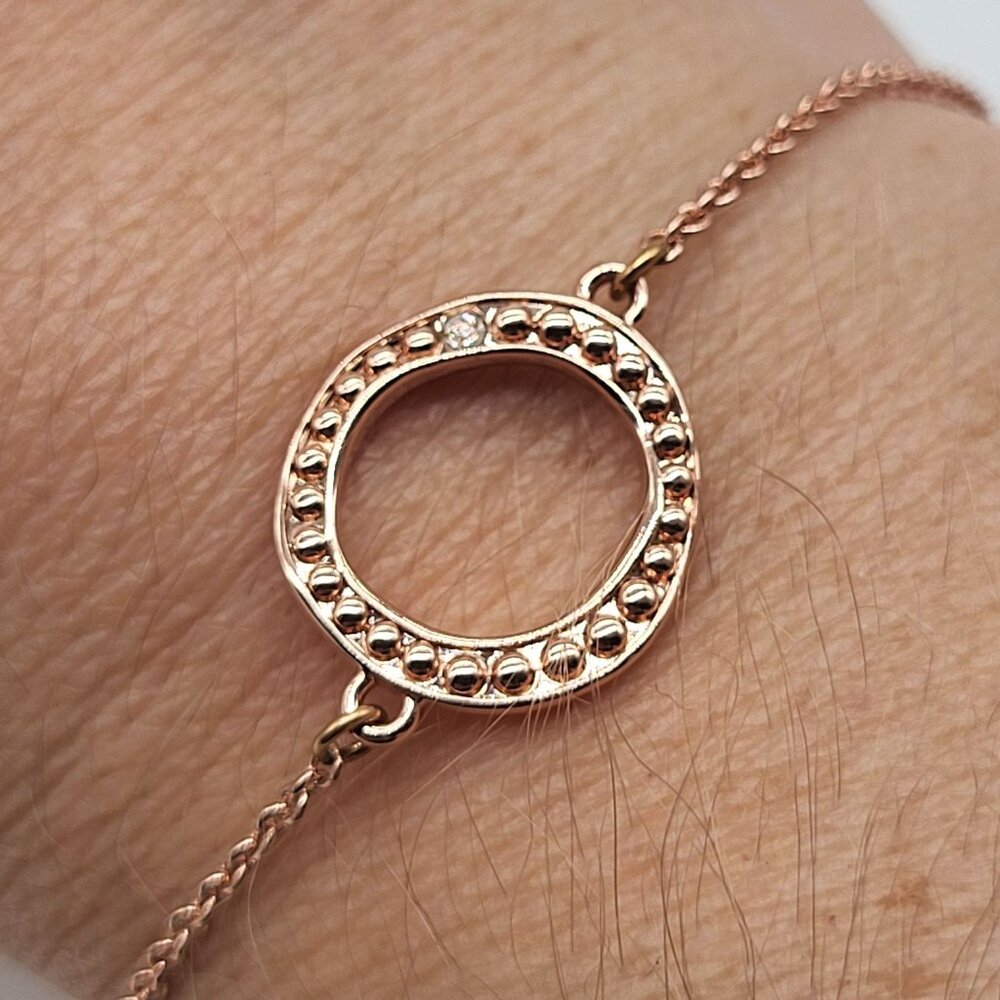 Adore by Swarovski Crystal Signature Organic Circle Bracelet Rose Gold Plated